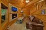 Pigeon Forge Cabin with Fireplace in living room
